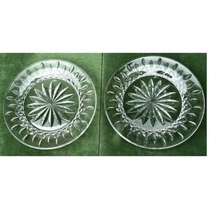 Waterford Crystal Rare Lismore 8-inch Accent Plates Excellent-Set of 2